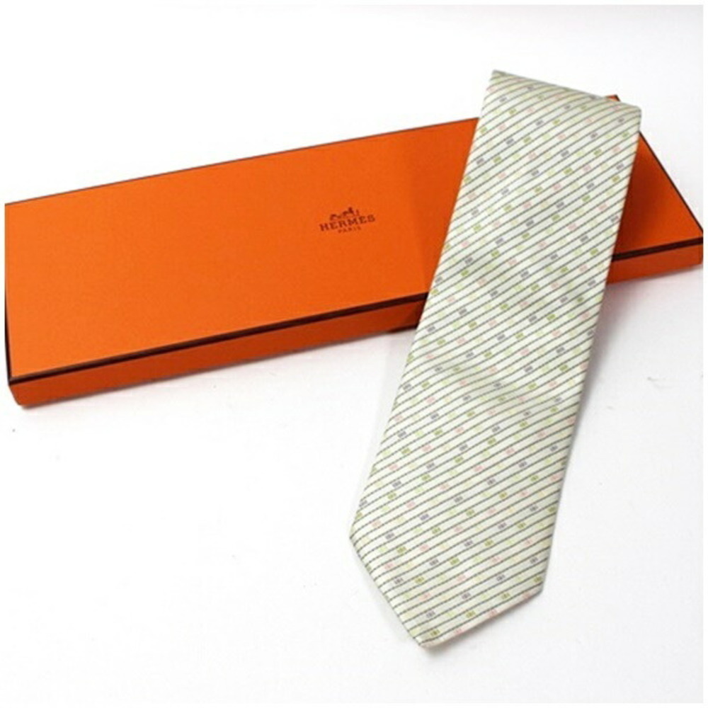 Hermes Silk Tie, Striped, HERMES Men's